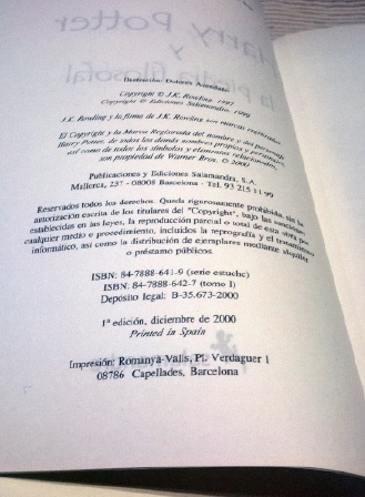 Harry Potter y la piedra fiolsofal. SPANISH Deluxe First Edition